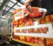 A train driver showing off the name of Network Rail's new leaf buster train, Ctrl Alt Deleaf