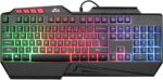 Rii RK202 RGB Gaming Keyboard Multiple Color Rainbow LED Backlit USB Wired Gaming Keyboard with Wrist Rest for Windows & Mac PC Gamers (Black)