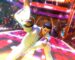 Kiryu in white suit on dance floor in club striking disco pose on light up floor