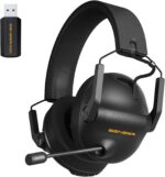 SENZER SG600 Wireless Gaming Headset with Microphone - 7.1 Surround Sound, Noise Canceling Mic, 2.4GHz Wireless & Bluetooth 5.3 - Foldable Gaming Headphones for PC PS5 PS4 (Not Xbox Compatible)