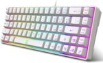 Snpurdiri 60% Percent Gaming Keyboard, Compact RGB Backlit Ergonomic Small Mini Keyboard for Windows, PC, Laptop, Gaming (68 Keys, White)