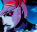 A close-up shot from the Hades 2 launch trailer. Melinoe faces the viewer with her bright red eye while her hair ripples in the wind.