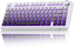 TECURS 75% Mechanical Keyboard for Gaming & Office, Creamy Sound, Gasket Mount, Hot-Swap RGB Backlit 81 Keys Keyboard for Laptop/PC/Mac, 2.4G/Bluetooth/Wired Mode, Gradient Grey