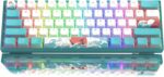 Womier 60% Percent Keyboard,WK61 Mechanical RGB Wired Gaming Keyboard,Hot-Swappable Creamy Key Board with PBT Keycaps,Linear Red Switch for Windows/MAC (Blue)