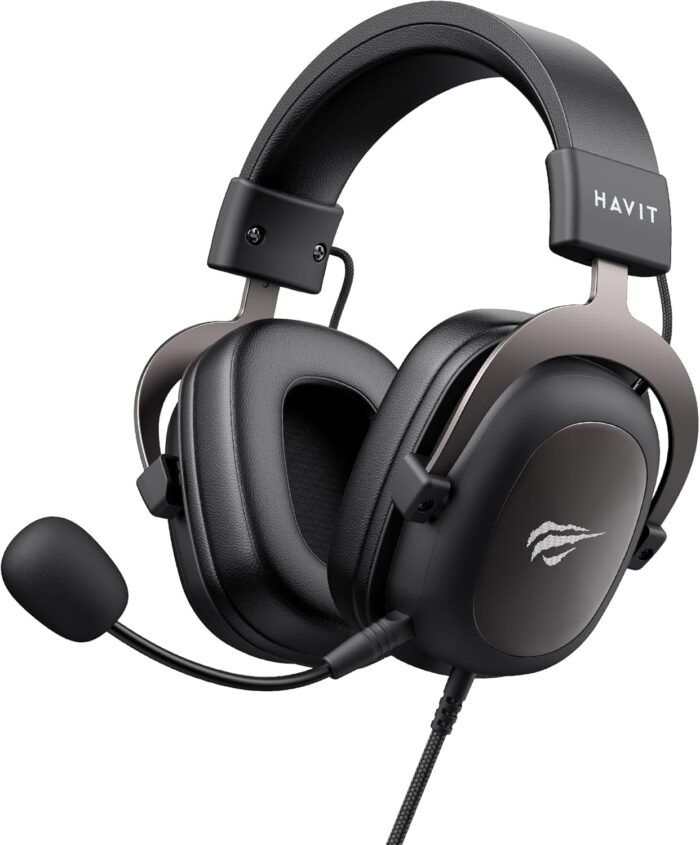 havit H2002d Gaming Headsets for PS4,PC, 53MM Drivers Surround Sound PS5 Headset with Mic Gaming Headphones with Mic Durable Aluminum Frame Valentines Gifts for Men