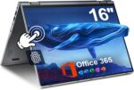 jumper 16 inch Convertible Laptop, Laptop Computer with IPS FHD 360 Degree Touchscreen, 16GB RAM 640GB Storage, Fingerprint Reader, Backlit Keyboard, Celeron N5095, 53.2WH, 1 Year Office 365