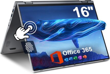 jumper 16 inch Convertible Laptop, Laptop Computer with IPS FHD 360 Degree Touchscreen, 16GB RAM 640GB Storage, Fingerprint Reader, Backlit Keyboard, Celeron N5095, 53.2WH, 1 Year Office 365